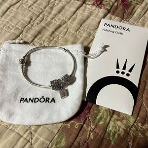 Pandora Sterling Silver Birthday Sparkle Charm Bracelet